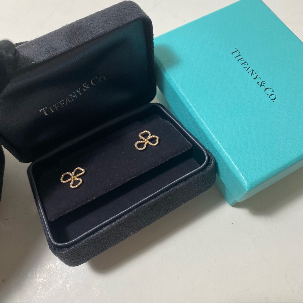 Tiffany & Co. Paper Flower Open Earrings Rose Gold Diamonds - Picture 2 of 2